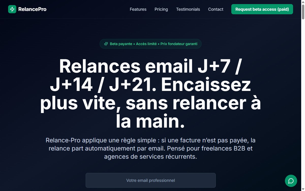 Capture d'écran de RelancePro